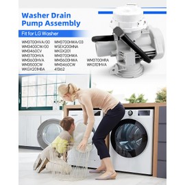 AHA75693425 Washer Drain Pump Assembly Fit for LG Washer WM3400CW WM3600HVA Replacement for EAP12750085 AP6978815 PS12750085