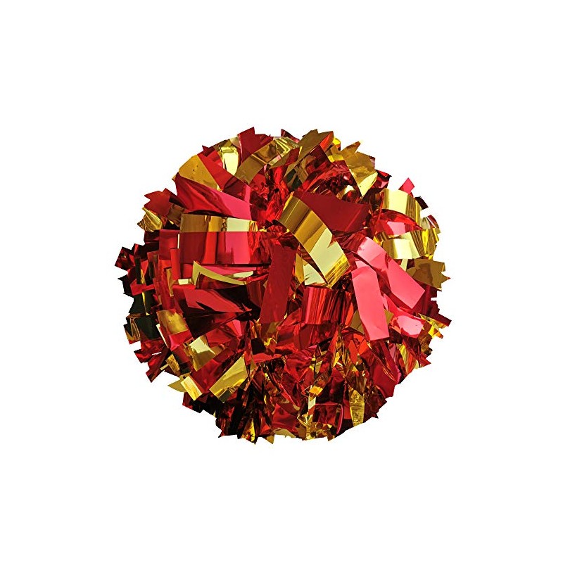 Danzcue 6 Inches Metallic Cheerleading Pom Pom with Baton Handle