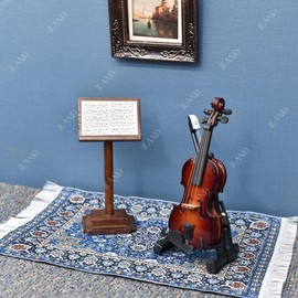iLAND Miniature Dollhouse Accessories Vintage of Carpet for Dollhouse Furniture on 1/12 Scale and 3” - 12” Dolls, Woven Dollhouse Rugs 6” x 3.8”(2pcs Brilliance)