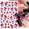 Flower Nail Art Stickers Valentines 3D Peach Floral Nail Decals