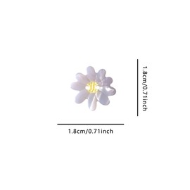 White Daisy Flower Buttons for Crafts,Acetate Buttons for Sewing,Novelty Button for Clothes,Pack of 6