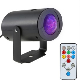 9W Mini RGBW Water Wave Ripple Effect LED Stage Light  Speed Adjustable 7 Colors  Lamp with IR Remote Support Static Color Auto-run RGB Flash for KTV Party Club Disco Pub Bar Banquet School Show Home Entertainment