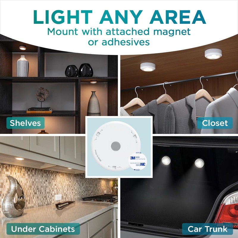 Brilliant Evolution LED Tap Light Push Lights with Remote -
