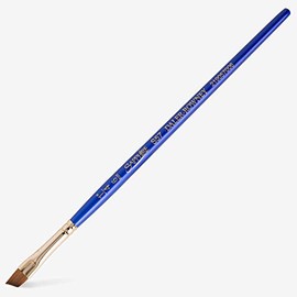 Daler-Rowney Sapphire Watercolour Brush, Sable & Synthetic Blend, Short Handle, Angle Shader, 1/4in