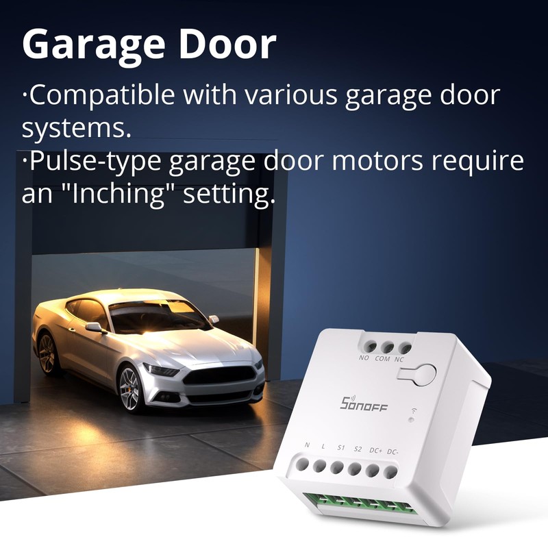 SONOFF WiFi MINI-D Smart Switch with Matter,Dry Contact Output,Supports AC
