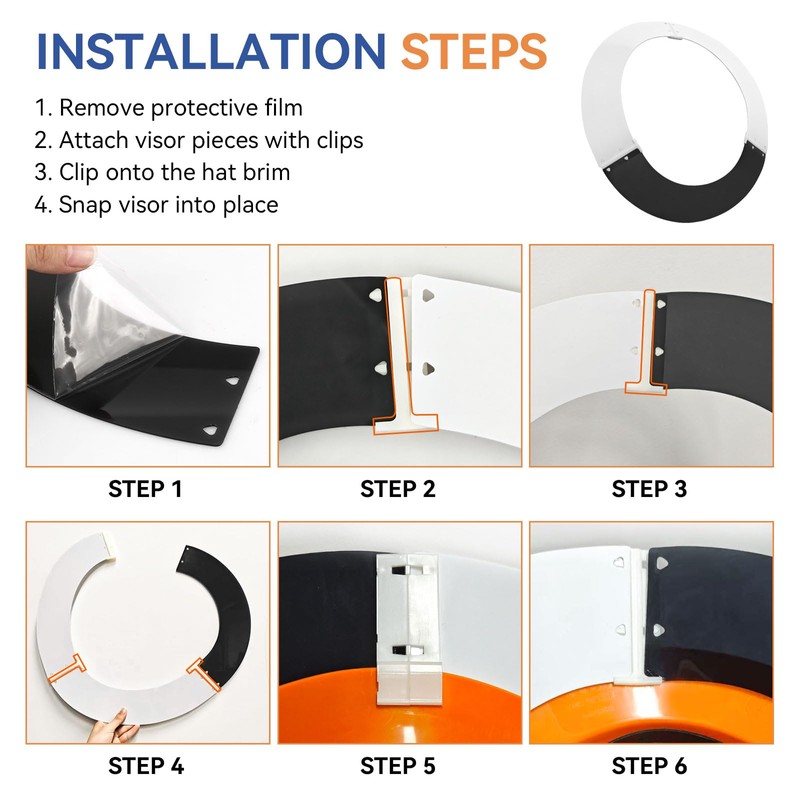 Hard Hat Sun Visor Reusable Hardhat Sun Shields Compatible with