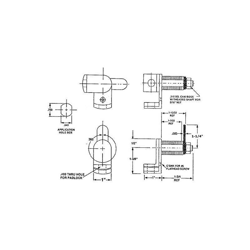 Padlock Hasp (Also Known as Padlockable Cam Lock) for Locker