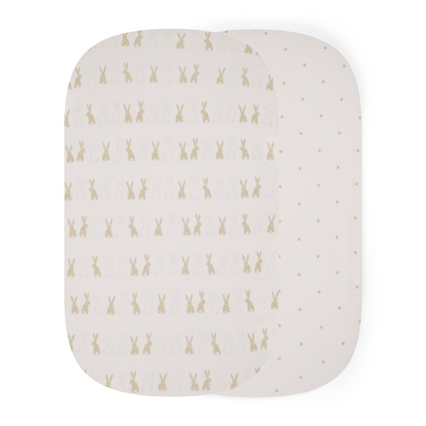 Ickle Bubba 2 Pack Fitted Crib Sheets (Bunnychino)