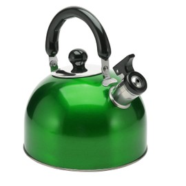 Stainless Steel Stovetop Whistling Tea Kettle 3 Liter (3-Quart) Classic Teapot with Ergonomic Handle, Works on Induction Cooktops-Olive Green.