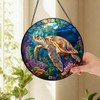 Zizzie Sea Turtle and Ocean Reef Round Suncatcher -7.9 in