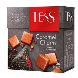 Tess Caramel Charm Black Tea Composition Black Tea and Caramel Leaf Tea in 20 Pyramid Sachets