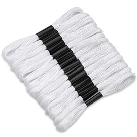 14 Skeins White Embroidery Floss, White Embroidery Thread, Friendship Bracelet String, Cross Stitch for DIY Making, Embroidery Crafts