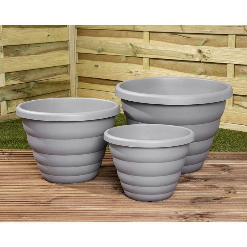 ​Wham Grey Beehive Round Upcycled Planter 32cm For Indoor &
