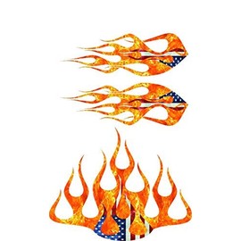 Wild Dingos LLC - ST2 Flame Graphics American Flag Decal Kit Golf Cart UTV RC ATV Mower 4x4 (PG24-101-103 SYF N Flag, B - Medium)