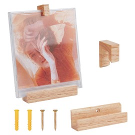 PH PandaHall 2 Sets Wooden Vinyl Record Shelf Wall Mount Records Display Album Display Holder Vinyl Shelf Magazine Rack Wood Floating Shelves for LP Storage Vintage Home Decor 3.7x1.1x0.9 Inch