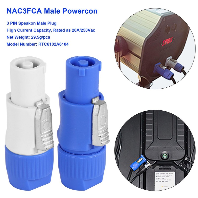 caapmony 10pcs/lot Nac3Fca Speakon Plug 3 Pin Powercon Plug 20A
