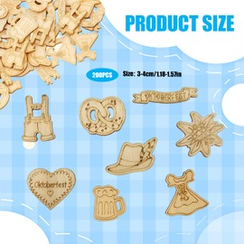 200 Stück Oktoberfest Deko, Holz Konfetti Bayerische Streudeko, Traditionelle Tischdeko Für Oktoberfest Party, Geburtstagsfeier Und DIY Projekte, 30-40 Mm