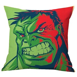 The Beach Stop Incredible Hulk Superhero Scatter Cushion Cover | Unique Design | Boys & Girls Bedroom Decor | Gift Idea for Superhero Fans | 45x45cm 18x18” | Hulk Angry