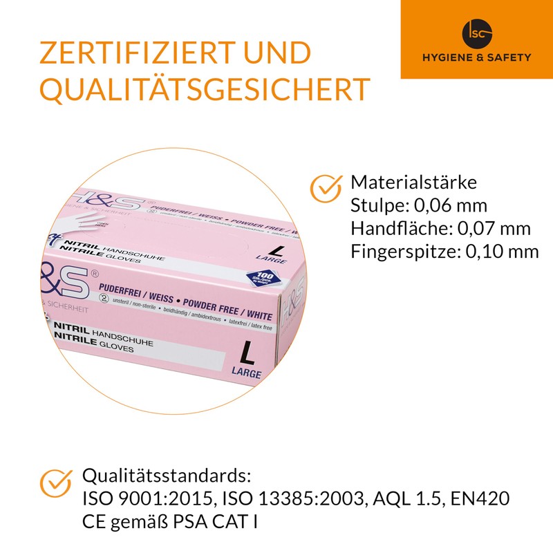 Disposable Nitrile Gloves Pack of 100 Black / White /