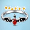 Halloween Black Bat Rings for Women Sterling Silver Gothic Jewelry