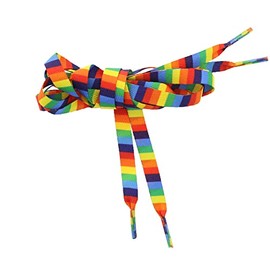 Zac's Alter Ego Pair of Rainbow Stripe Shoelaces