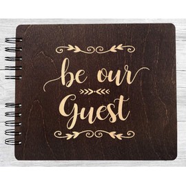 Be Our Guest Rustic Wedding Wooden Guest Book (11x8.5" or 8.5"x7) Bride Groom Ceremony Reception Guests Sign in Newlyweds Husband Wife Anniversary Party Gift