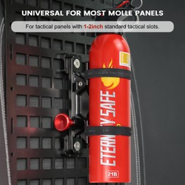 MOLLE Panel Fire Extinguisher Mount Kit-Quick Release Car Fire Extinguisher Mount Bracket for 1-2in Tactical Rigid MOLLE Panel Holes.Fire Extinguisher Holder Fits MOLLE Panels Accessories for Vehicle