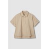 JAJU [JAJU] Women's Cotton Collar Short-Sleeve Shirt_Beige