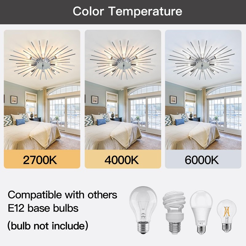 ZGLAOJT Semi Flush Mount 8 Light Ceiling Light Modern Metal
