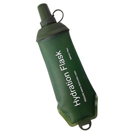 WILDREEDS - Botella de agua suave plegable de 500 ml, TPU para paquete de hidratación, chaleco para correr, botella de agua plegable para senderismo, ciclismo, escalada, 1 pieza, verde