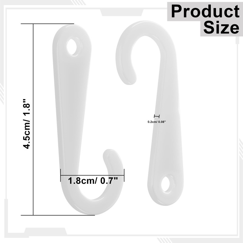Homakover 1000 Pieces Plastic J-Hooks for Socks Retail Display Hanger,