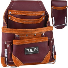 FUERI Leather Tool Pouches Bags Hammer Holsters for Men Construction Carpenters Electricians Framers Garden Women Workers