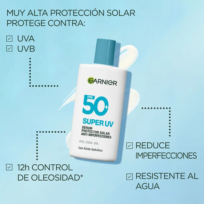 Protector Solar Garnier Superuv Acido Salicilico Fps50 40ml
