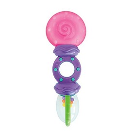 Bright Starts Sonajero y Mordedor Refrigerable para Bebé, Pretty in Pink, Edades 3 Meses +