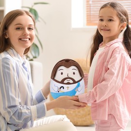 LeYoHa Jesus Plush Pillow Religious Gift - Christian Plush Toy Divine Inspiration Beautiful Cross Embroidery, Jesus Stuffed Christmas