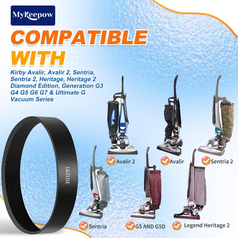 MyKEEPOW 301291 Vacuum Belt Replacement for Kirby Vacuum Cleaner G3