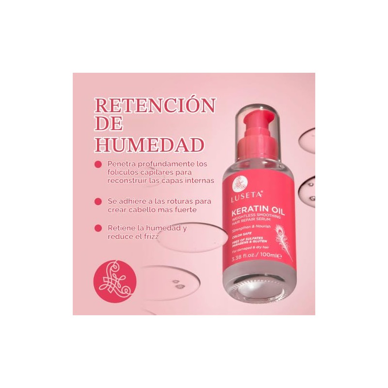 Luseta Keratin Oil Hair Repair Serum 3.38 oz