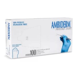 Ambiderm Guantes descartables antideslizantes Ambiderm Soft color blanco talle M de nitrilo x 100 unidades