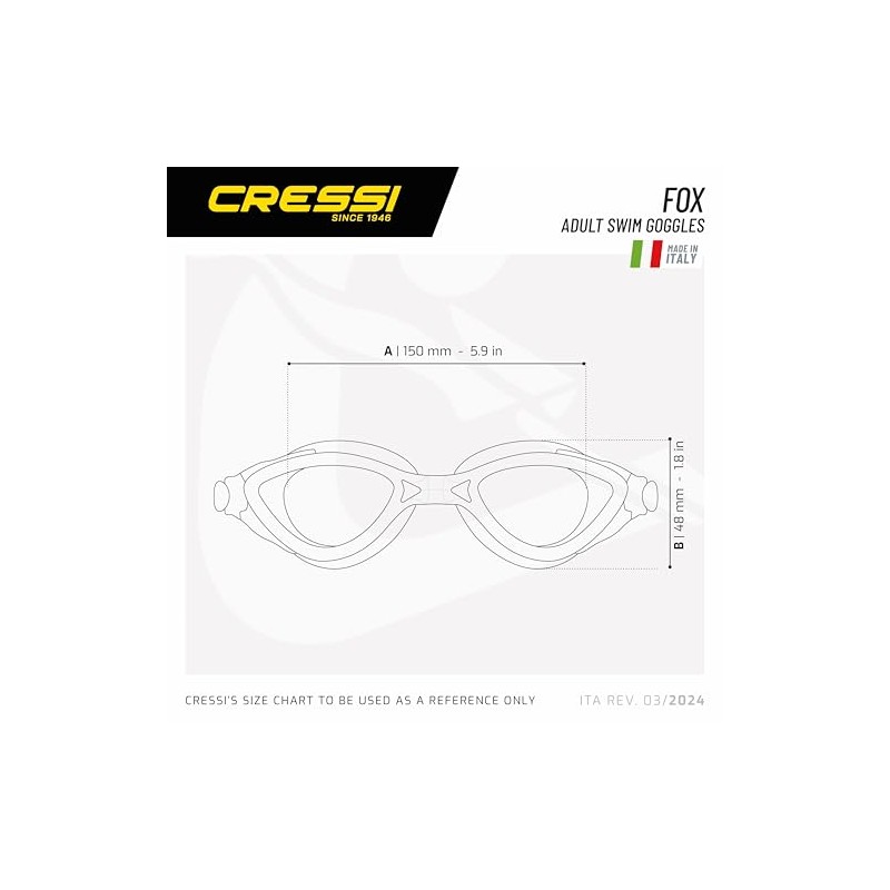 Cressi Men's Fox Dark Goggles-Black, Adult