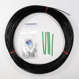Monofilament Fishing Leader Kit 100yds 2.0mm-400lb Black with Loop Protectors crimps