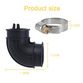 WD24X33918 Dishwasher Elbow Hose and Clamps Kit Compatible With GE Dishwashers Replace AP7219295, 28877182, 4983108(Includes Two Clamps)