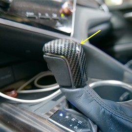 ZiWwen Sport Style Carbon Fiber Print Gear Shift Knob Cover Trim for Toyota Camry 2018 2019 2020 Avalon 2019 2020 Corolla Hatchback 2019 2020 (Carbon Fiber Print)