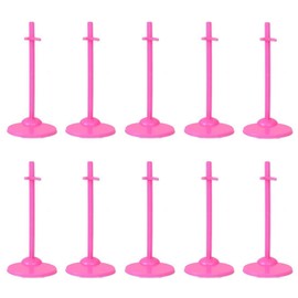APOHALO 10 Pcs Doll Toy Stand Support for Dolls Prop up Mannequin Model Display Holder,Doll Stands for 11" to 13" Dolls and Action Figures Doll Accessories Rose Pink
