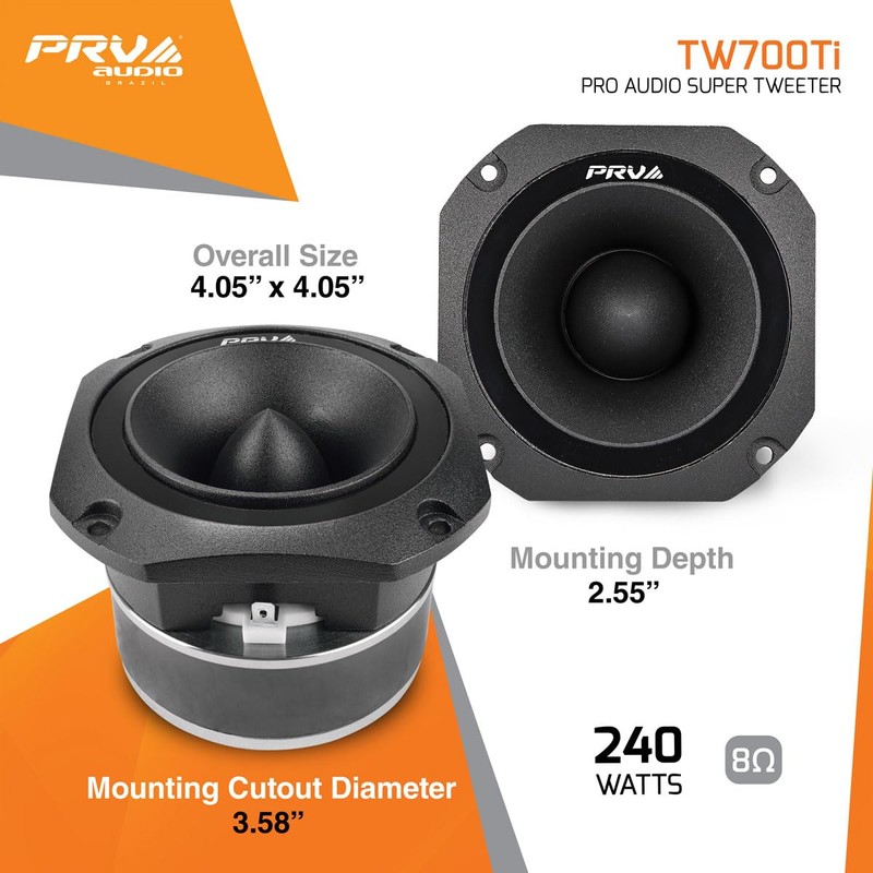 PRV AUDIO TW700Ti Black 4 Inch Titanium Bullet Tweeter TW700Ti