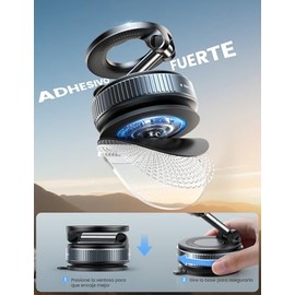 Lamicall Soporte para Celular Automovil - [Ventosa de Vacío Ultra Fuerte] para mag Safe Porta Celular para Auto, Giratorio 360° para Tablero o Parabri