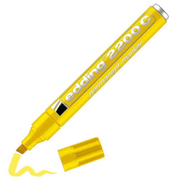 edding e-2200C Permanent Marker Refillable Chisel Tip 1-5mm Yellow