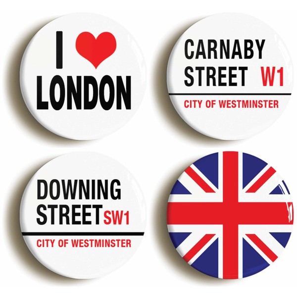 LONDON BADGE BUTTON PIN SET (Size is 1inch/25mm diameter) TOURIST