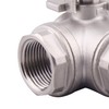DERNORD 3-Way Ball Valve, L Mounting Pad, Stainless Steel 304