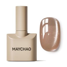 MAYCHAO- Esmalte de uñas en gel estilo ojo de gato de 15 ml, 1 pieza de esmalte de uñas en gel nude con imán, esmalte de uñas magnético holográfico   