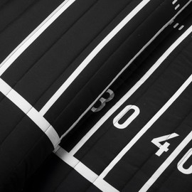 Lush Decor American Football Reversible Oversized Kids 5 Piece Quilt Set, Full/Queen, Black & Navy